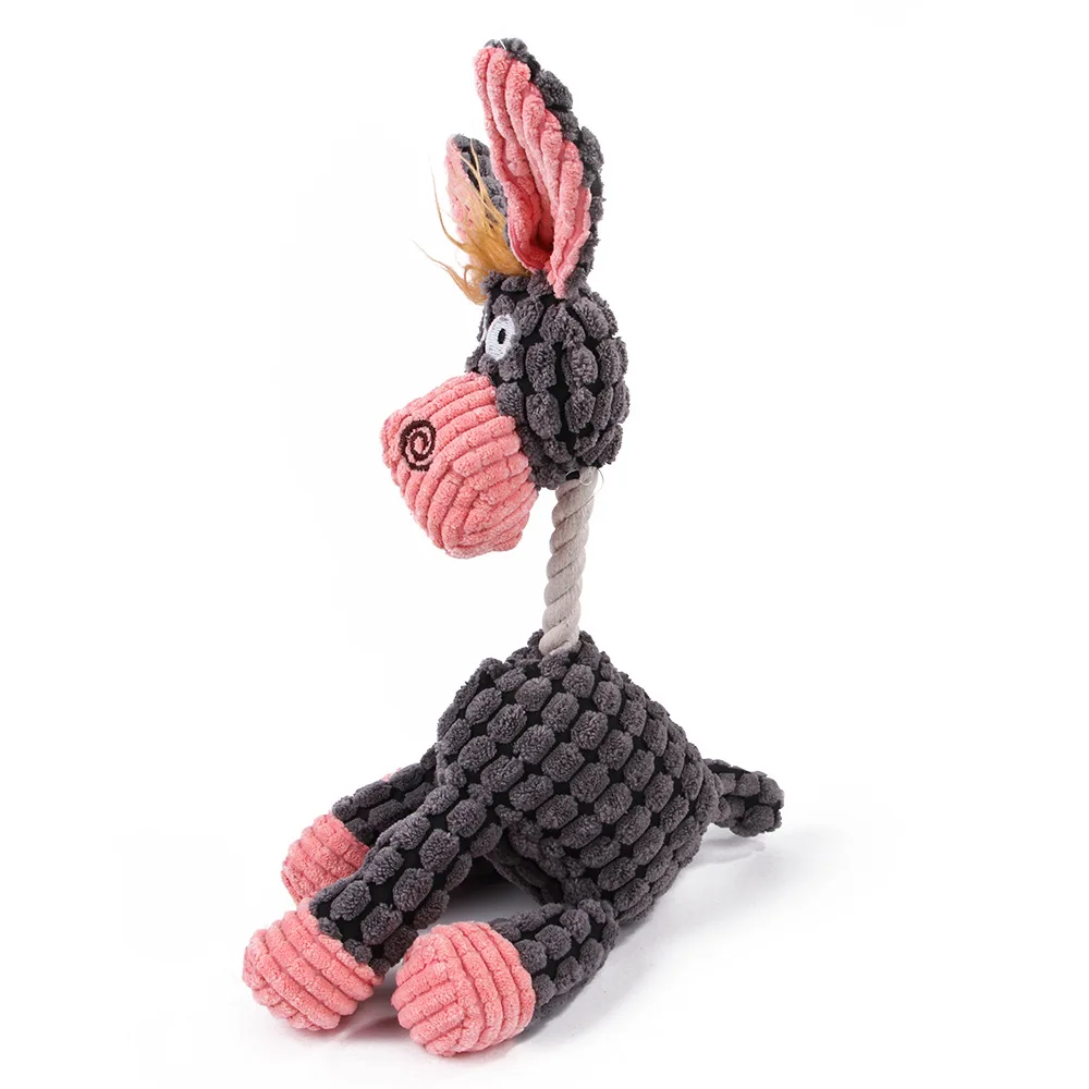 Прочные игрушки для домашних животных, плюшевые звуковые скрипучие игрушки, милые животные в форме чучела, Обучающие жевательные игрушки, детские вокальные животные, розовая свинья