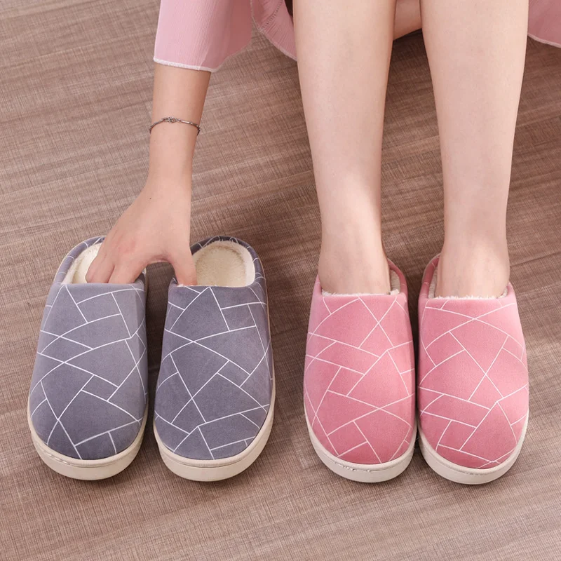 

Women Winter Home Slippers Unisex Cartoon Cat Shoes Non-slip Soft Winter Warm House Slippers Indoor Bedroom Couples Floor Shoes