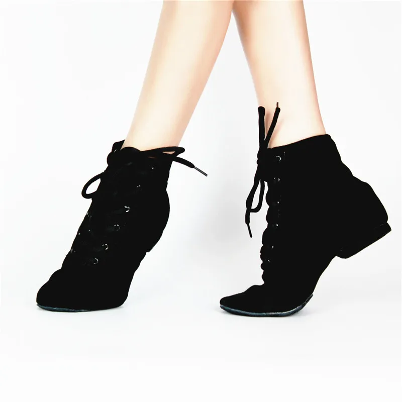 SUN LISA Women's Jazz Dancing Shoes Jazziness Modern Ballet Dance Shoes Black/ Red