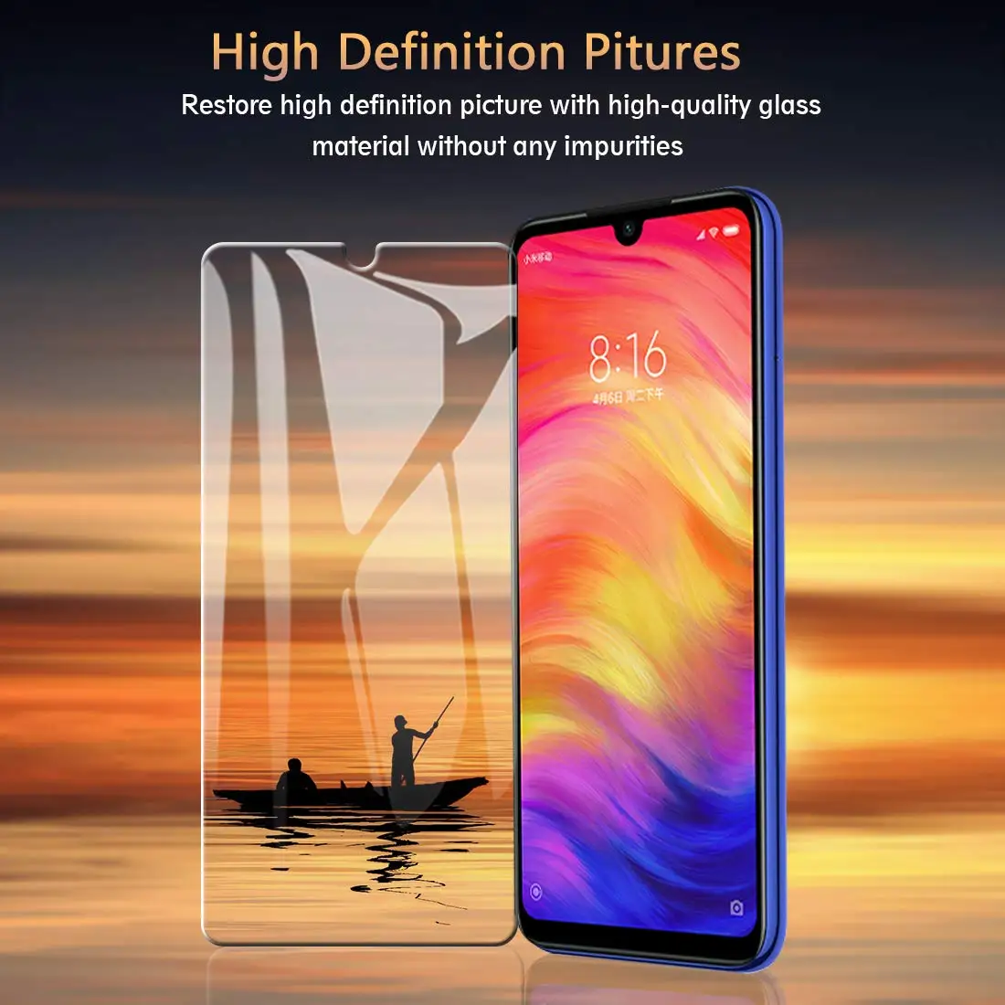 Protector de pantalla de cristal templado 9H para Xiaomi Redmi Note 8, pel&iacute;cula de vidrio, HATOLY, 2 uds.-0