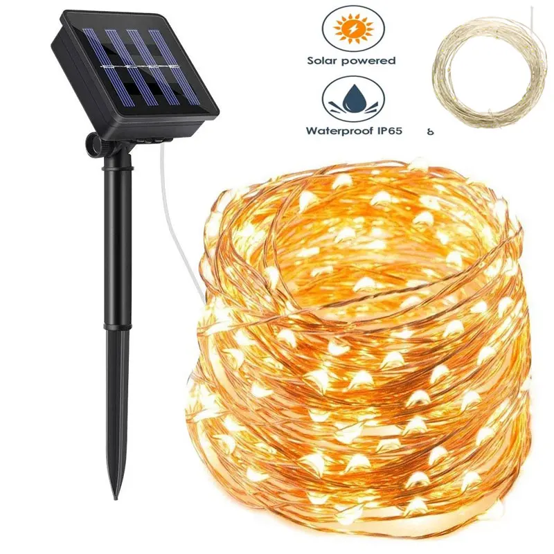 

8 Modes Outdoor Solar String Fairy Lights 10M 22M LED Solar Lamps 100/200led Waterproof Christmas Decoration Garden Street Decor