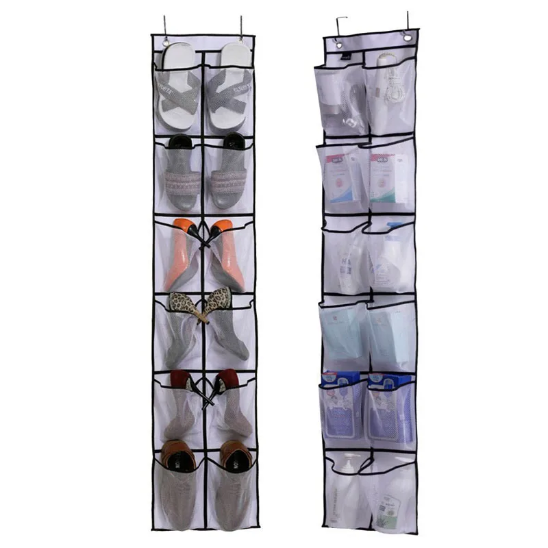 Over The Door Shoe Organizer 12 Large Mesh Pockets Hanging closet organizer Mesh Pockets Hanging Shoe Rack bag hanging