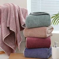 coral fleece deep striped towel velvet absorbent towel thick soft bathroom towels comfortable facial wipes bath shower towels