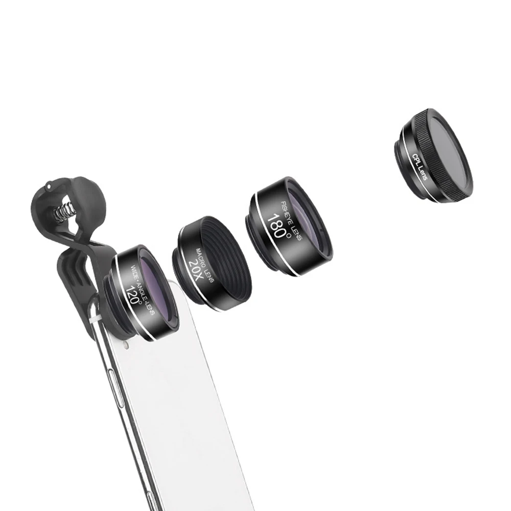 Macro Lens Phone Fisheye 25X Telephoto Lenses Wide Angle For All Cell Clip Tripod Photo Kit Camera Filter iPhone | Мобильные