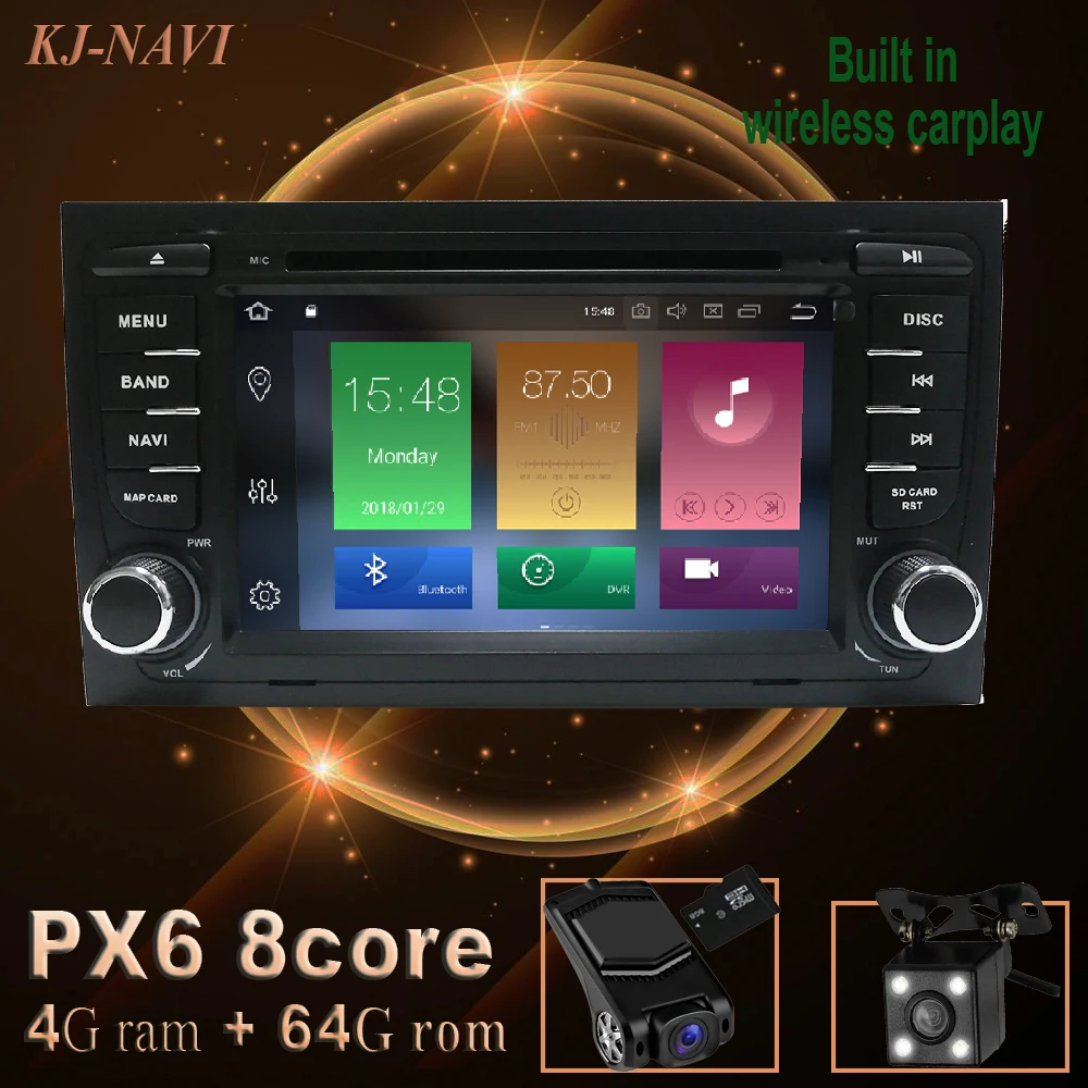 Автомагнитола IPS DSP 4 Гб 2din Android 10 DVD-плеер для Audi A3 8P 2003-2012 S3 2006-201 мультимедийный
