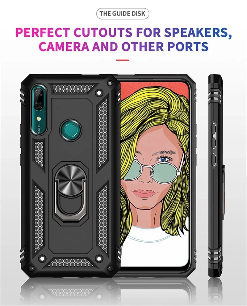 Чехол с магнитным кольцом для Huawei P Smart Z Y9 Prime 2019 P20 P30 P40 Pro Mate 20 30 Nova 5T 6SE 7i Honor 10 Lite 9X Y9S