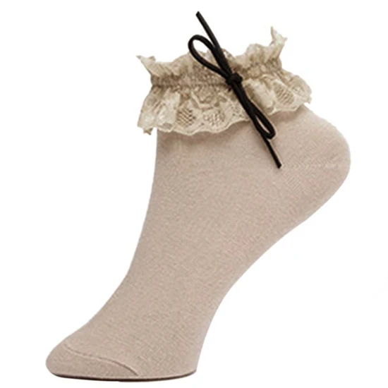 Женские винтажные кружевные носки до щиколотки с оборками женские принцессы