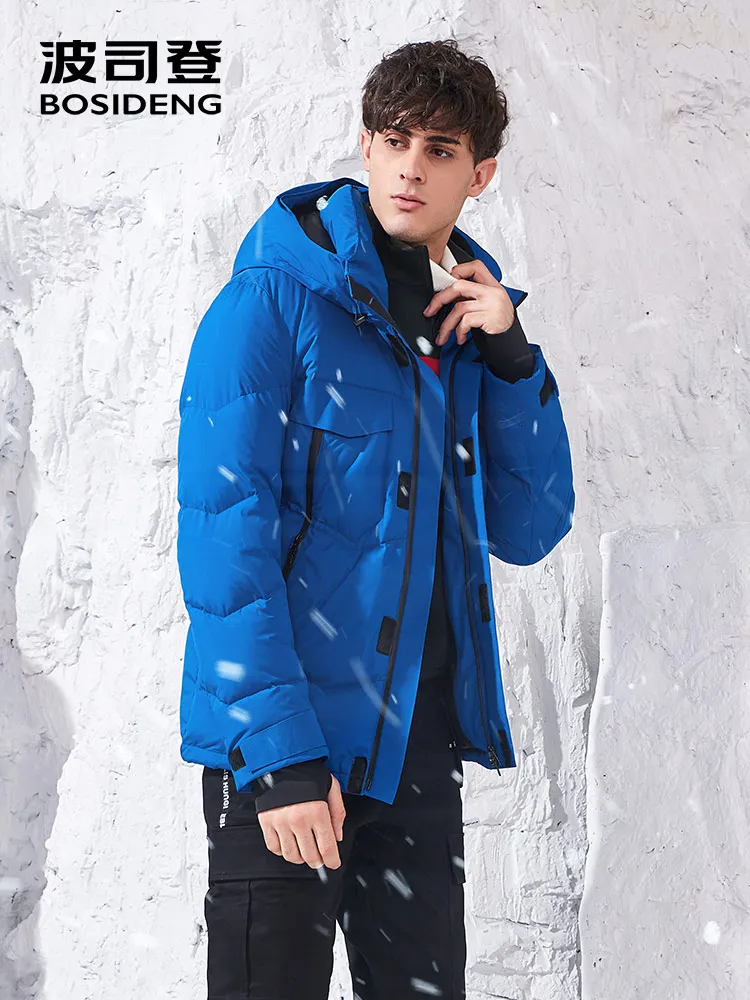 BOSIDENG новый глубокий зимний гусиный пуховик для мужчин с капюшоном