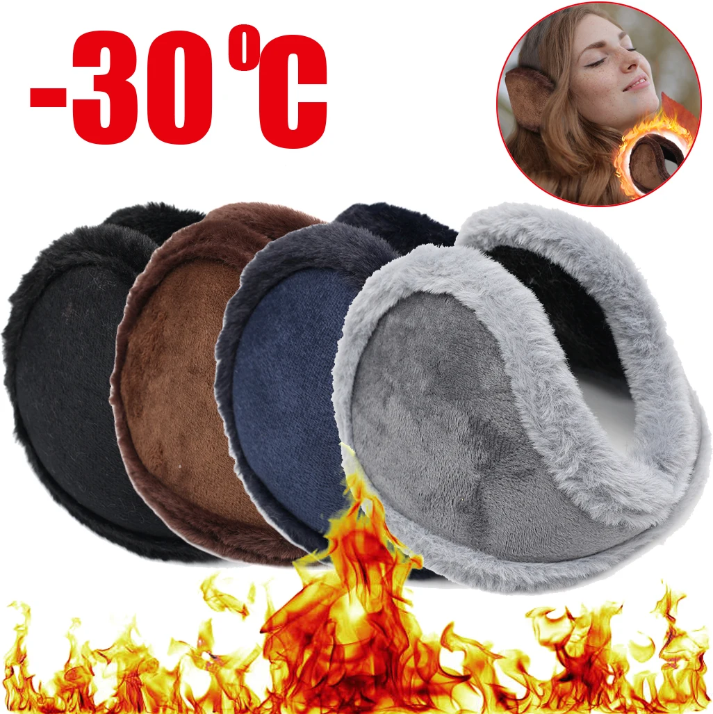 Warm Thicken Velvet Earmuffs Winter Outdoor Cycling Fleece Rabbit Fur Men Women Ear Cover Protector Plush Soft Ear Muffs Mask