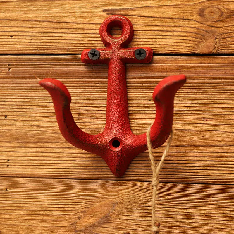Винтажный деревенский чугунный морской якорь дизайн настенное пальто Крючки