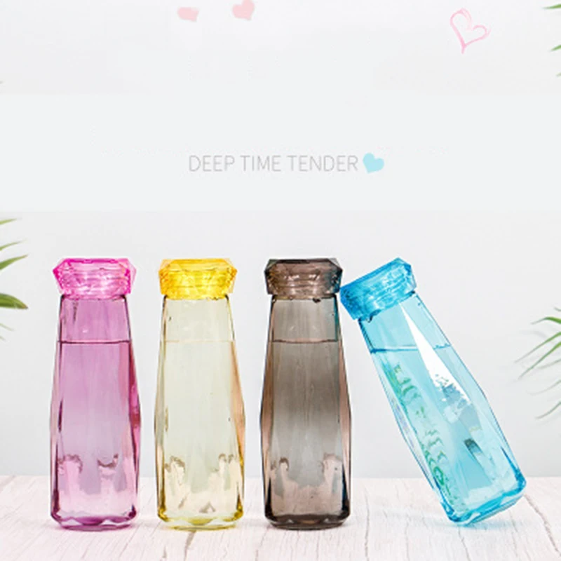 С украшением в виде кристаллов Стекло бутылка питьевой воды 450 мл Bpa бесплатно