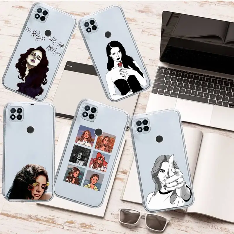 

lana del rey American singer Phone Case Transparent for Xiaomi redmi note 5 7 8 9 10 11 t S A lite pro high quality funda
