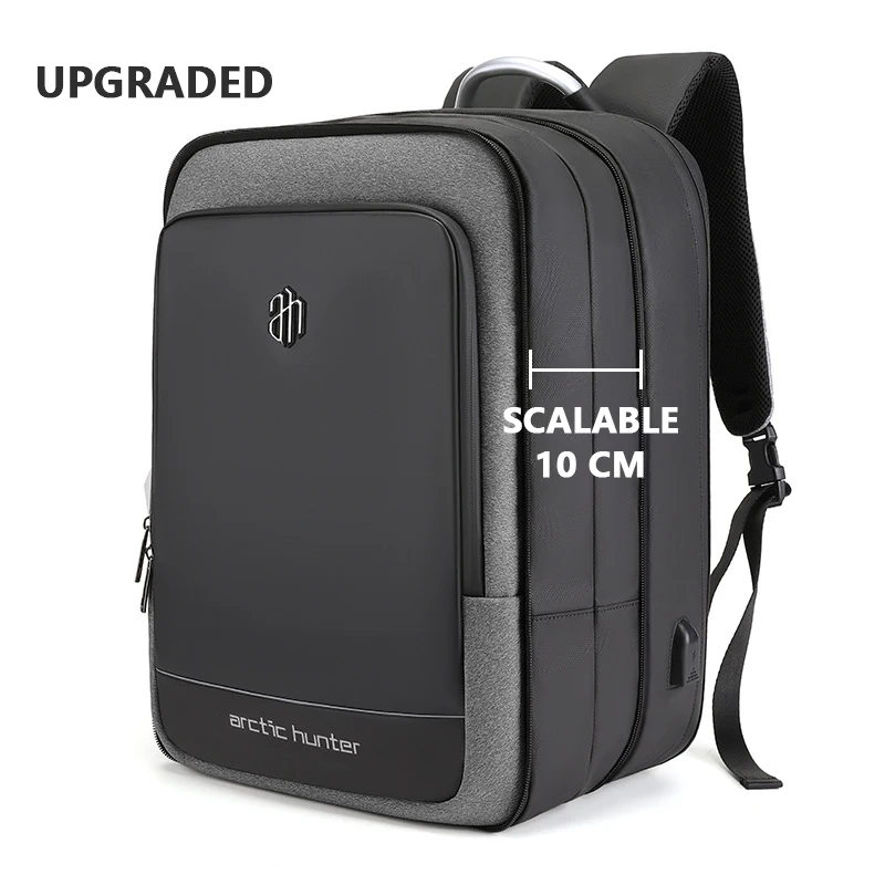 Scalable Gray 40L большой емкости мужские s расширяемые рюкзаки usb зарядка Мужские 17 дюймов сумки для ноутбука Водонепроницаемый Бизнес Путешествия Mochila для мужчин - Цвет: Scalable Gray