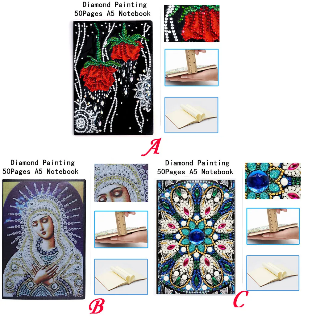 Креативные бриллианты живопись ноутбук A5 сделай сам Обложка дневник книга 50