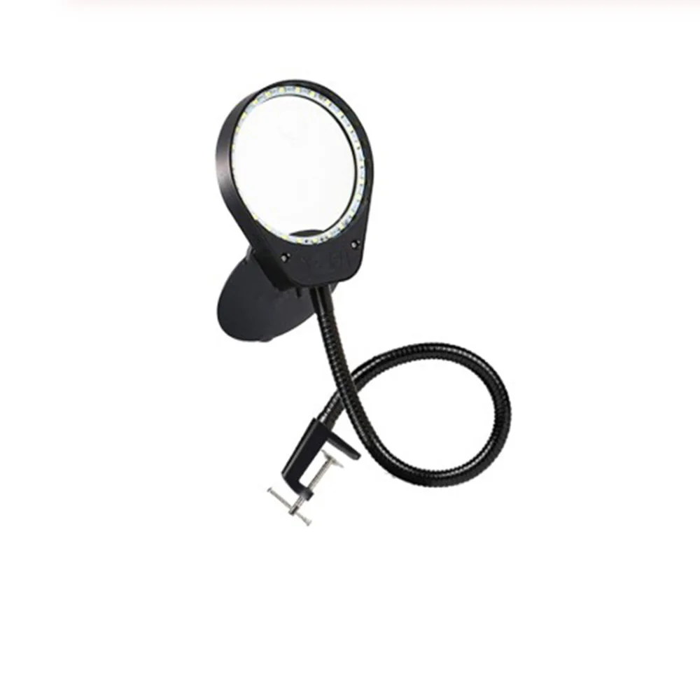 

3X 10X Desk Clip-on Magnifying Glass Lamp Loupe Lighted Illuminated Optical Magnifier For PCB Inspection Beauty Dentistry 8X15X