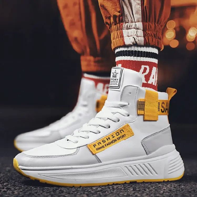 Кроссовки мужские с высоким берцем повседневная обувь на массивной подошве