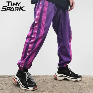 Штаны с широкой полоской по бокам, спортивные штаны для мужчин в стиле Харадзюку, модные повседневные брюки в стиле хип-хоп, уличная одежда, 2018 г., на лето и осень