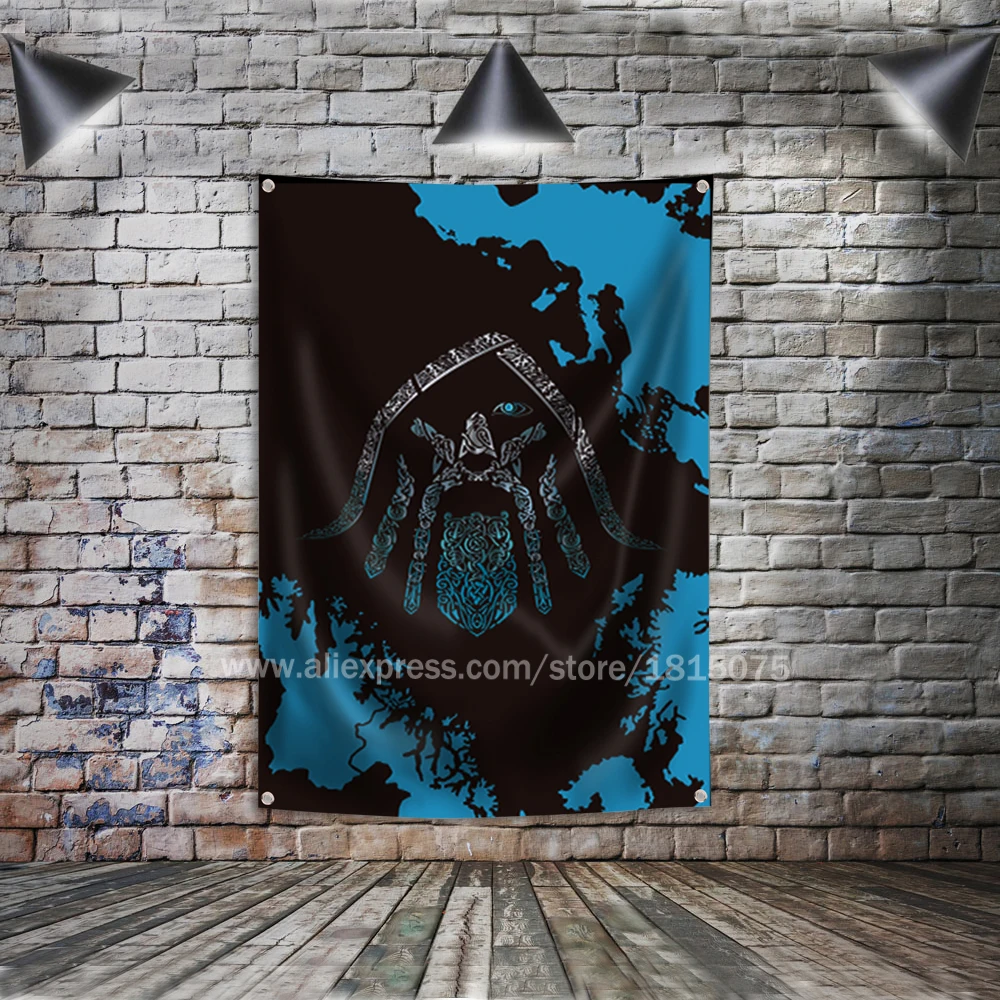 Флаг викингов тату-викингов один воин легенда богов флаг баннер из полиэстера