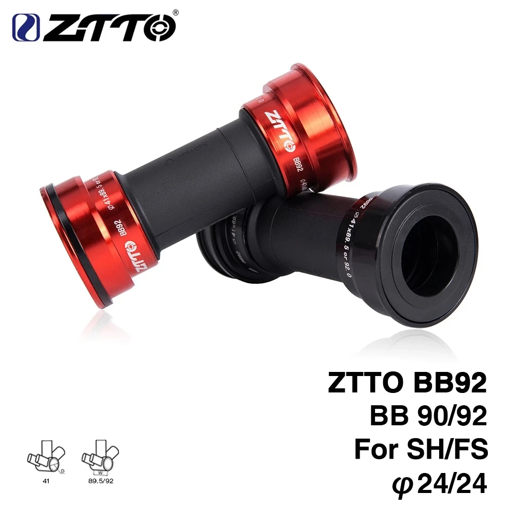 

ZTTO BB92 MTB Press Fit Bottom Bracket 41mm Road Bike PF92 BB86 BB90 BB for 24mm Crankset Chainset Crank Compatible BB72