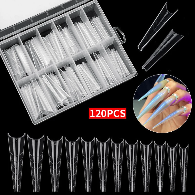 

Nail Art Crystal Extend Nail Mould Without Paper Holder Quickly Extend Nail Sheet 120 Pieces Boxed DW