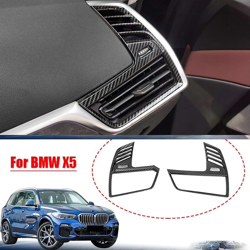 

Для Bmw X5 G05 2019 2020 углеродное волокно стиль автомобиля интерьер левый и правый кондиционер вентиляционное отверстие крышка отделка Аксессуар...
