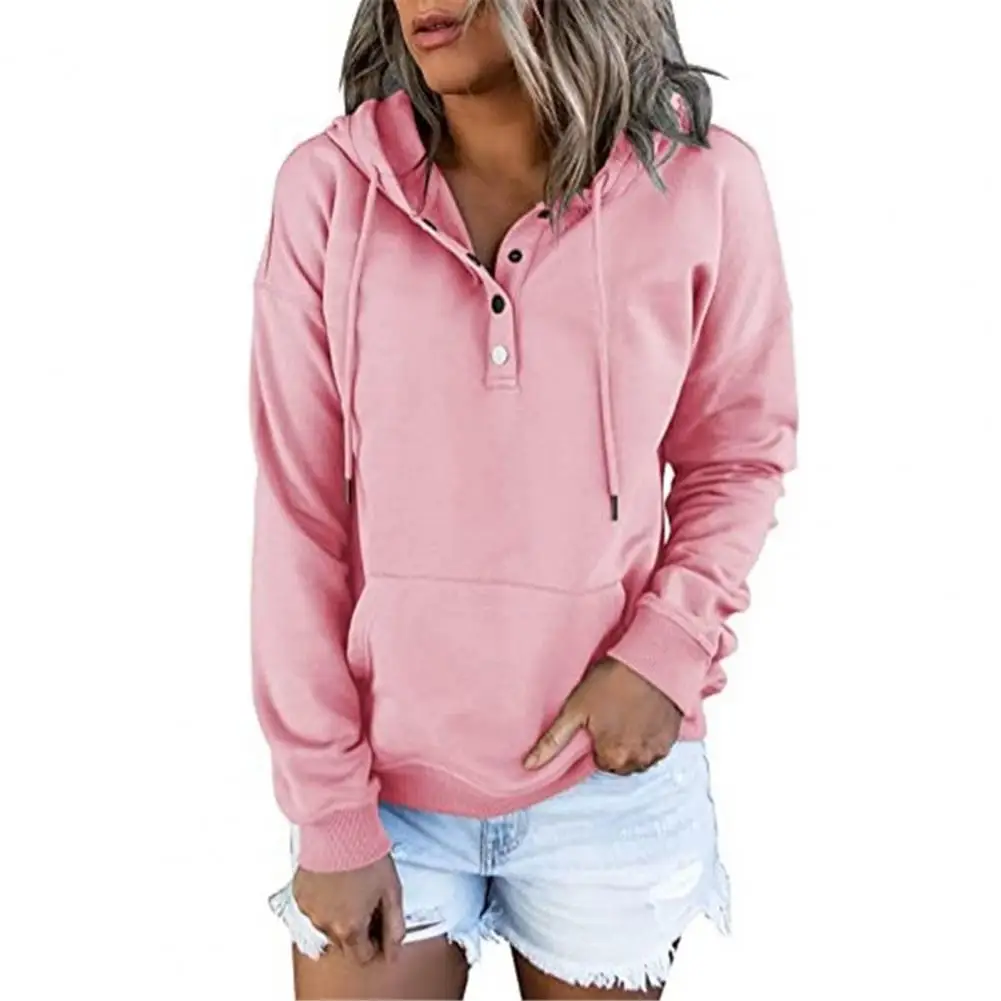 

Skin-friendly 4 Colors Ladies Fitting Drawstring Hoodie for Leisure