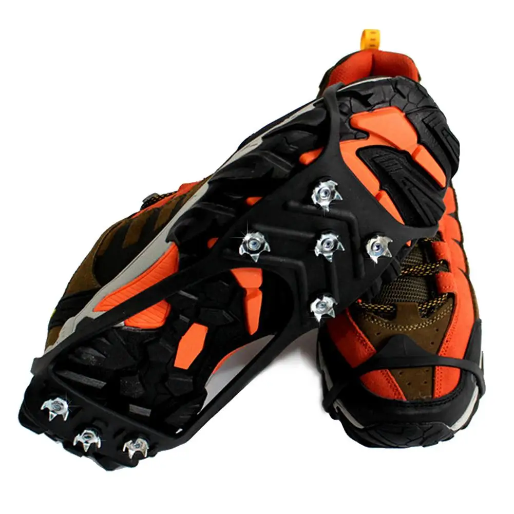 

Зимние захваты для льда с 8 зубцами Уличная обувь для скалолазания и прогулок обувь для бега ботинки с шипами Нескользящие скобы для льда и с...