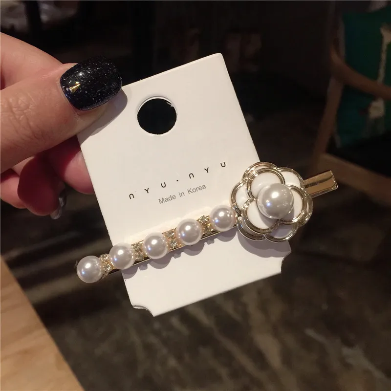 Корейские Кристальные шпильки с жемчугом блестящие аксессуары для волос заколки