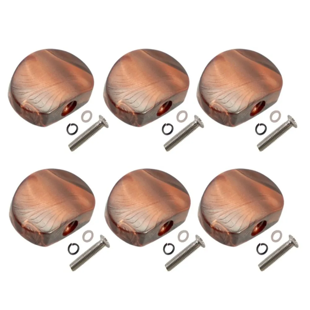

6pcs/set Universal Guitar Tuning Peg Buttons Machine Heads Knobs Cap with Screws Gaskets Excellent Workmanship Guitar Parts