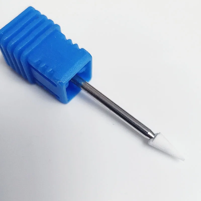 KIMAXCOLA Weiß Cone Nagel Bohrer 3/32 "Rotary Keramik Stein Grat Maniküre Bits Elektrische Bohrer Zubehör Nagel Mühlen Werkzeug – Detail 4