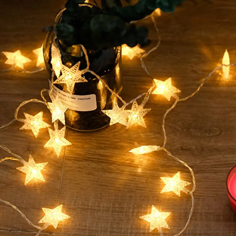 

LED Twinkle Star Warm White String Lights with Battery Operated Indoor Outdoor Fairy String Lights for Kids Room Bedroom