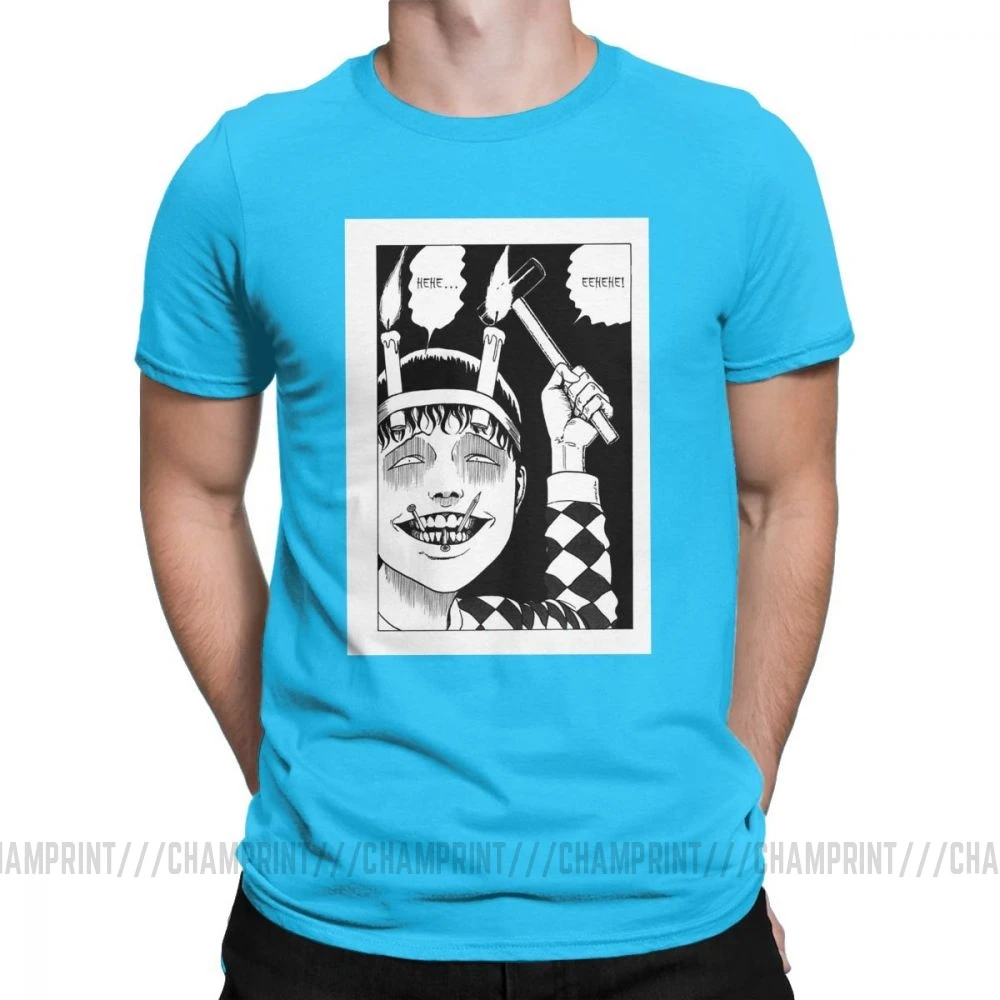 Винтажные мужские футболки Junji Ito, хлопок, футболка Tomie Japanese Kago Manga Horror Harajuku, футболки с коротким рукавом, Подарочная одежда - Цвет: Королевский синий