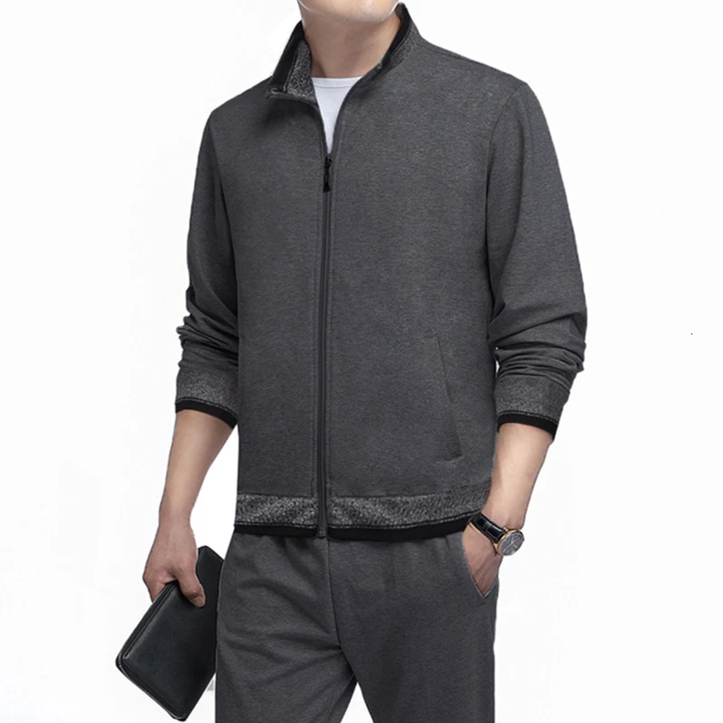 Spring Autumn Men's Sweatshirt Set Two-piece Set Loose Sportwear Suit Casual Wear Tracksuit Men Dad Suit Chandal Hombre