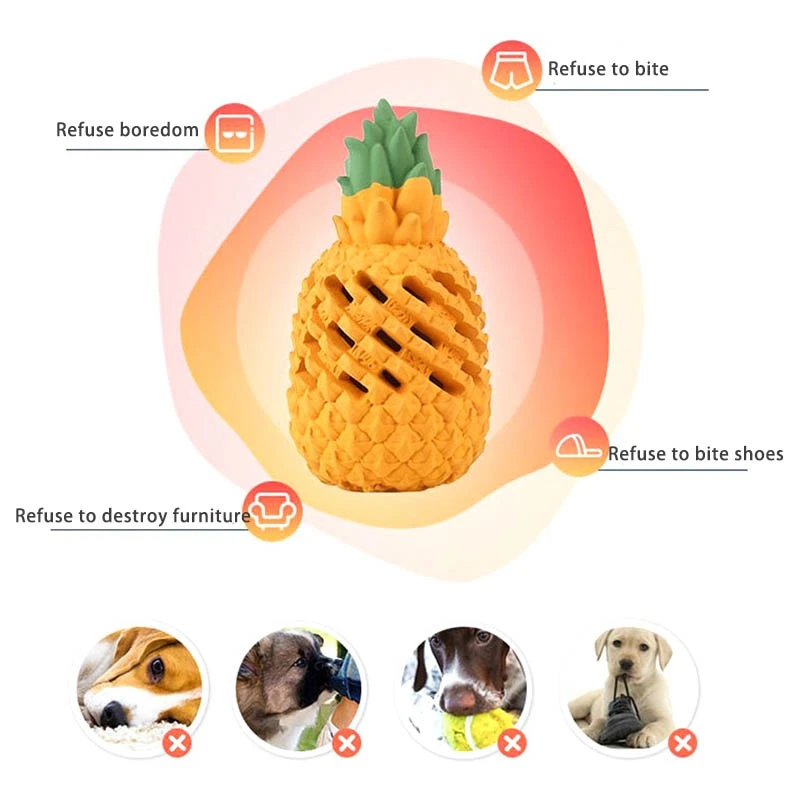 

Ultra-Durable Dog Chew Toys for Aggressive Chewer Large Breed- Tough Dog Toys for Boredom, Pineapple Teething Toy