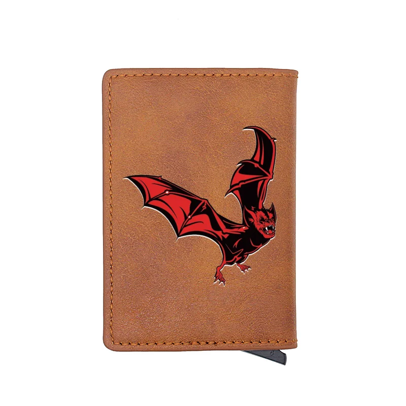 

Classic Red Bat Digital Printing Leather Card Holder Wallet Men Women High Quality Mini Thin Purse Gift