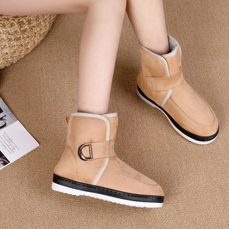 

Snow Boots Women's Cotton Boots Winter Plush Short Boots Large Size Students Wear Pregnant Women's Shoes Cotton Shoes At Home