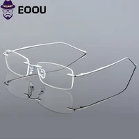 rimless 100 titanium design men opticas glasses prescription spectacles oculos eyewear glasse frame