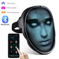 rgb led party masks diy your own picture customization face shield led display grimace mask christmas halloween carnival masks
