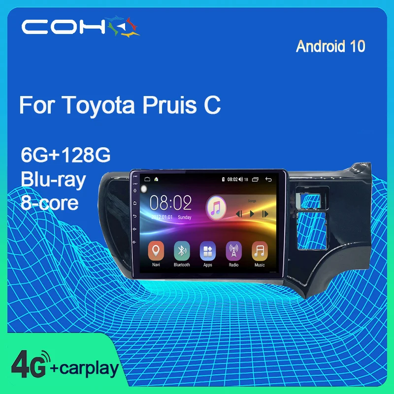 

COHO For Toyota Aqua Prius C RHD Android 10 Octa core 6+128G Car Multimedia Player Audio Radio Stereo