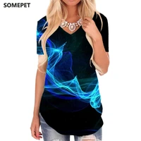 somepet abstract t shirt women psychedelic v neck tshirt art tshirts printed smoke cloud shirt print womens clothing summer