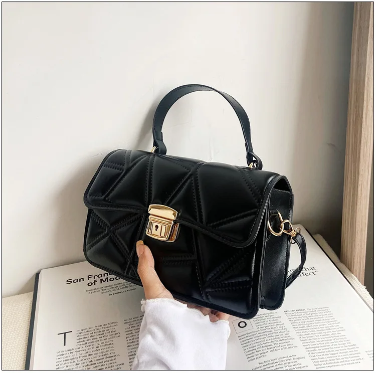 

Embroidered Thread Texture Handbag 2021 New Small Square Bag Fashion One-shoulder Messenger Bag Ladies Casual Handbag