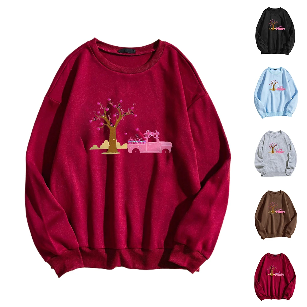 

Женский свитшот с длинным рукавом и принтом автомобиля