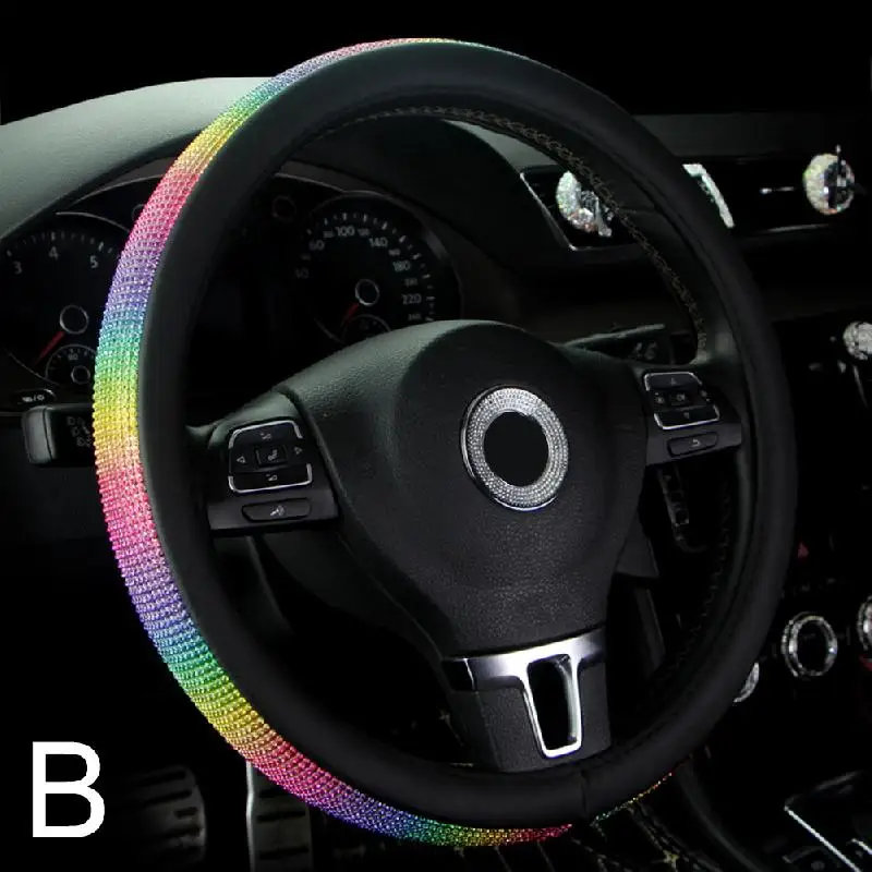 38 см прозрачные блестящие стразы чехлы на рулевое колесо Женский чехол