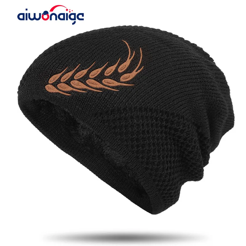 

2021 Winter Beanie Men's Hats Thickened Soft Women's Cap Outdoor Warm Hats Autumn Retro Skull Cap Adult Caps Beanie Wholesale