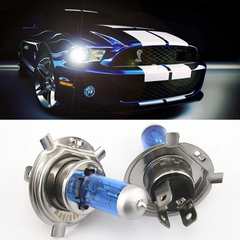 2pcs12V 100W H4 6000 К супер яркий белый автомобилей головной светильник Светильник лампы