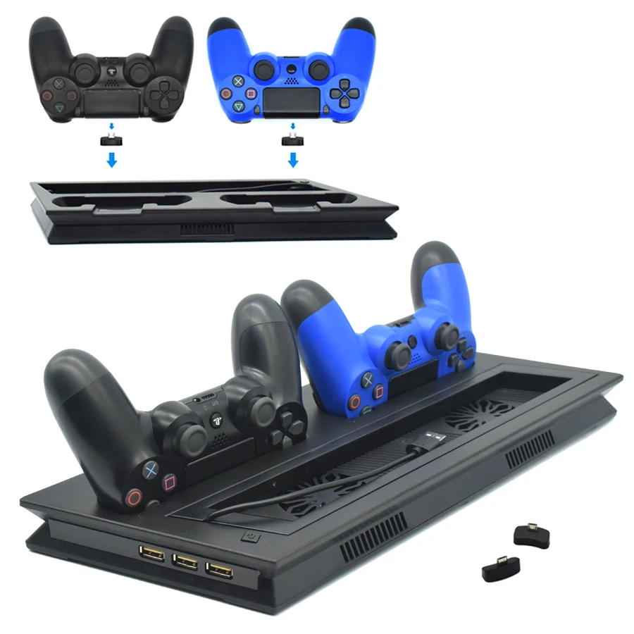 2 в 1 PS4 Pro тонкий вертикальный стенд контроллер зарядное устройство док-станция