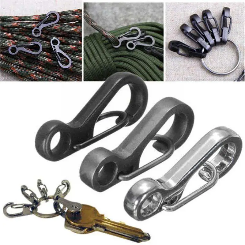 

1pcs Black Aluminum Carabiner Chain Clip Safety Buckle Ring Travel Tools Hook Outdoor Equipment Snap Camping Sport S7b7