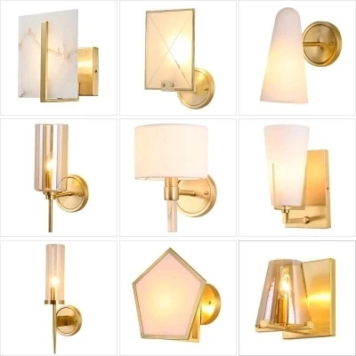 Полностью медный латунный современный светильник роскошный прикроватный