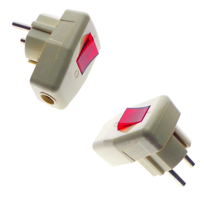 1x Schuko Германия тип F перезаряжаемая Вилка питания 250V 16 Amp W/переключатель со