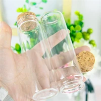 50pcs 90ml small cute clear glass container with corks candy food pot refillable vials cosmetics gifts bottles snack jars